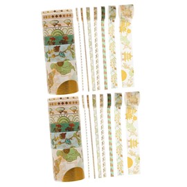 STOBOK 14rolls Ancient Themed Washi Tape Decorative Scrapbook Tapes for Crafts Patterns Portable for Journals and Wrapping