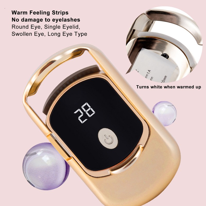 Heated Electric Eyelash Curler USB Charging Rechargeable Curly Lash Curler