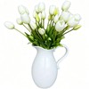 LYLYFAN 20 Pcs Artificial Tulips Flowers White Faux Tulip Flowers