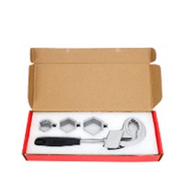 Bathroom Wrench Set Aluminum Alloy Adjustable Large Opening Arc Teethed Double Headed Sink Wrench with 3 Card Slots