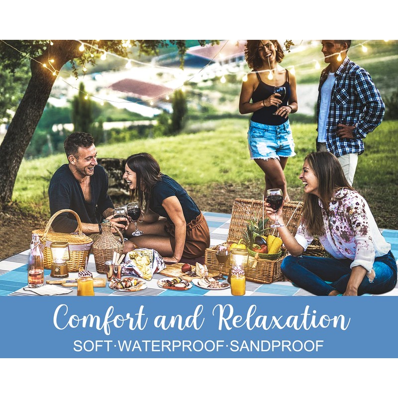 ZOMAKE Picnic Blankets Waterproof Foldable,79"x79" Concert Blanket,Beach Blanket,Yard Blanket,Outdoor Grass