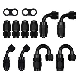 EVIL ENERGY 6AN Hose End Fitting Kit Straight 45 90 180 Degree Swivel with AN Hose Separator Clamp for CPE Braided Hose