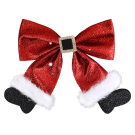 Qianyu Christmas Hair Clips Sequin Big Bows Hair Ties Snap Barrettes Girls Cute Red Glitter Hair Pin Festive Decoration Headwear for Children Adults Women Girls Costume Party Hair Accessories
