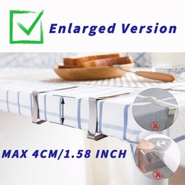 OPPKEPT Tablecloth Holder for Thick Table Tops, Pack of 10 Weatherproof Stainless Steel Table Cover Clamps, Tablecloth Clips for Garden Table Restauran