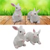1 Pair Bunny Rabbit Ornaments Decorations Resin Art Craft Animal