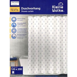 Kleine Wolke Anchor Fabric Shower Curtain 120 x 200 cm Dark Blue
