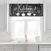 MESHELLY Black Kitchen Curtains 52Wx18H Inch Rod Pocket Farmhouse Valance
