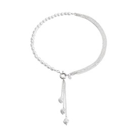 BEIBXHQQ 1 Piece Imitation Pearl Pendant Necklace, Freshwater Pearl Necklace, Pearl Necklace Pendant, Pearl Pendant Chain, Geometric Multi-layer Chain Necklace