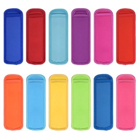 12 Pieces Reusable Popsicle Bags Ice Pop Insulator Sleeves Freezer Pop Holders Bags Antifreezing Sleeves,12 Colors
