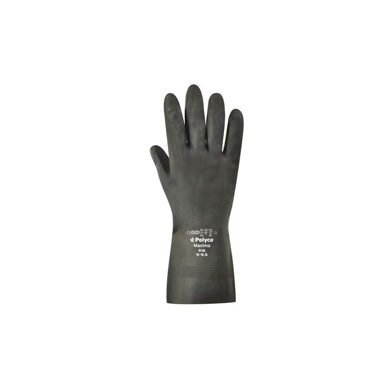 Polyco Maxima Heavy Duty Flock Lined Natural Rubber Gloves -