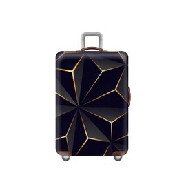 Shengxi Elastic Suitcase Protective Case Travel Suitcase Cover Luggage Cover with Zip Washable Dustproof Suitcase Cover Cyberpunk Style Trolley Case Protective 18 to 32 Inches, black, Travel suitcase