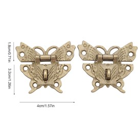 Antique Retro Vintage Decorative Latch Hasp Pad Lock for Wooden Jewelry Box Cabinet Toolbox