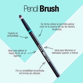 Brocha de maquillaje para sombra de ojos angosta, Pencil Brush, Lure Pro Studio