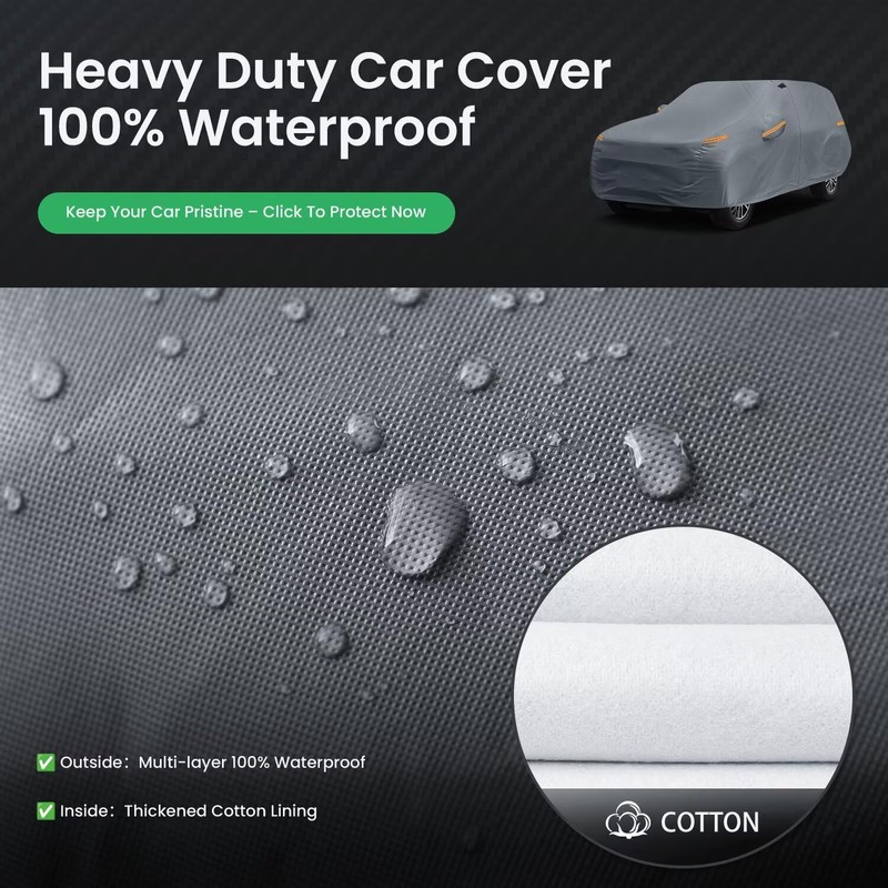 Minivan Car Cover for Chrysler Pacifica 100% Waterproof All Weather,