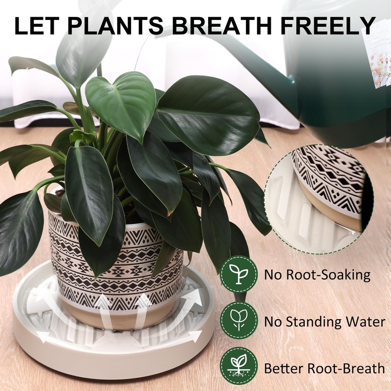 Dcpes 12Inch Plant Caddy with Hidden Wheels, Rolling Plants Stand