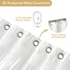 Lameirose Extra Long White Shower Curtain Farmhouse,72 x 96 Cotton