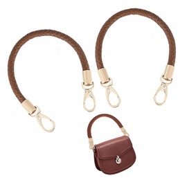 Generisch Pack of 2 Leather Replacement Handles, Bag Handles, PU Leather Bag Handle, Braided for Bags, Handbag Straps, Replacement Handle, Bag Hanger, Shoulder Strap, Handbag Replacement Handle