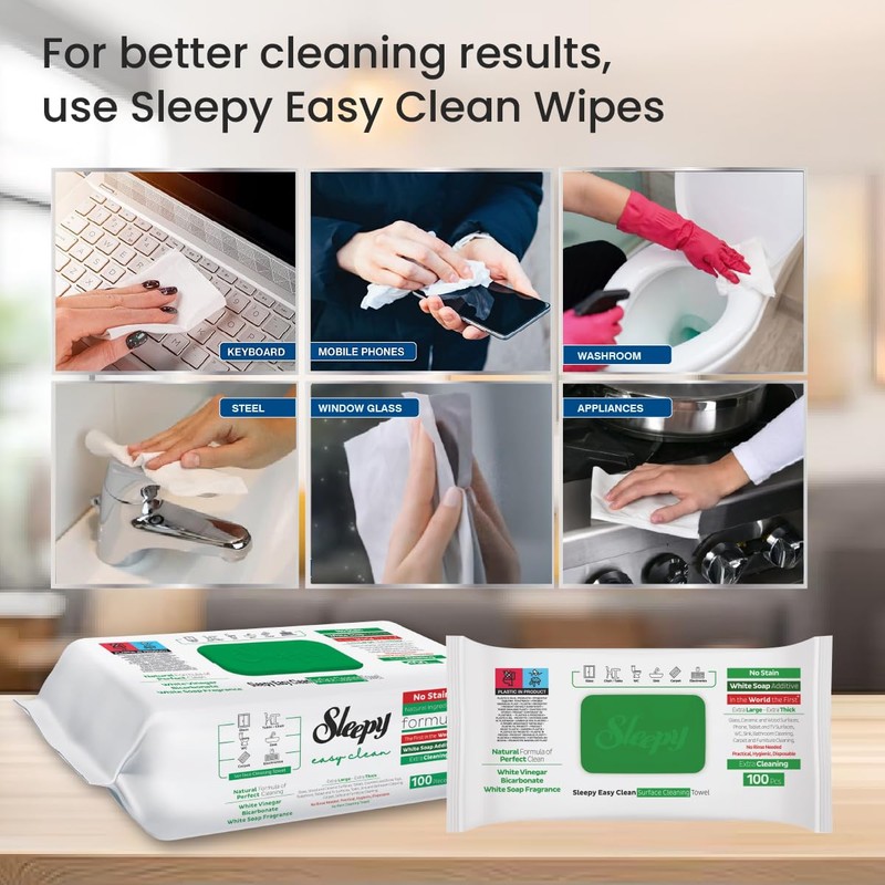 Sleepy Easy Clean All Purpose Cleaning Wet Wipes, Disposable Multi