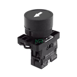 EZZON 22mm Self Reset Button Switch Start Stop Button with The Arrow Symbol XB2 Flat Touch 1NC/1NO Switch Button Series (Color : Preto)