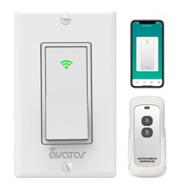 Smart Light Switch with Bluetooth Remote, Single Pole One-Way WiFi Wall Switch, Smart Life App & Voice Control, Compatible with Alexa & Google Assistant, Neutral Wire Required, No Hub Needed