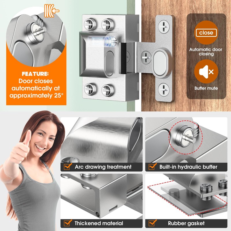 Mdkave Glass Door Hinges,Soft Close Hinges for Glass Cabinet Doors,304