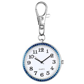 Silverora Pocket Watch with Carabiner Keyring Analogue FOB Clip Quartz Watch for Men Women Backpack Belt Outdoor, b, Outdoor