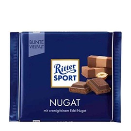 RITTER SPORT CHOC BAR MLK NOUGAT-PRALINE