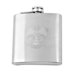 Laser Engraved 32nd Degree Scottish Rite Masonic 6 Ounce Flask
