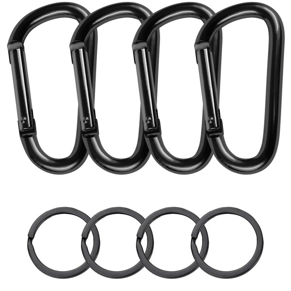 Set of 4 Carabiner Hooks, Aluminium Carabiner Hook, Carabiner Set,