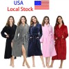 Local Stock Plush Oversize Winter Soft Warm Long Flannel Bathrobe