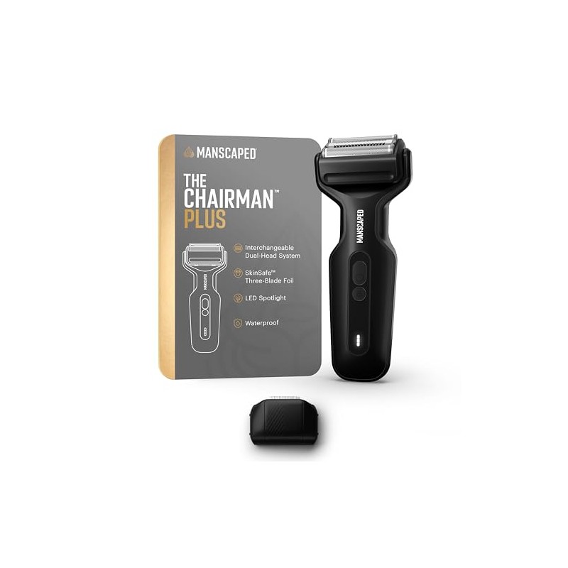 MANSCAPED® The Chairman™ Plus Men’s Foil Shaver - Two Interchangeable