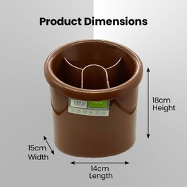 ECO Two Pieces Cutlery Utensil Drainer with 4 CompECO Two Pieces Cutlery Utensil Drainer with 4 Compartments - 15 × 14 × 18 cm (Brown)artments - 15 × 14 × 18 cm (Brown)