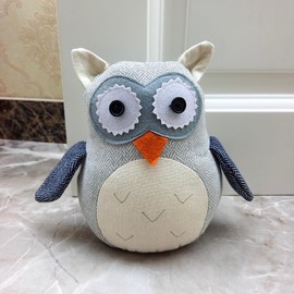 Dewarfami Interior Fabric Door Stopper Animal Door Stop Weighted Decorative Beige Owl