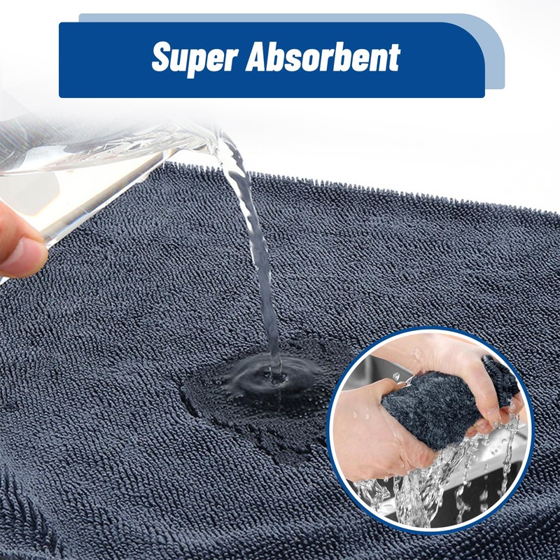 sesameless 2PCS Magic Wipe Bathroom Drying Cloth, Thicken Drying Towel