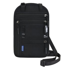 Shengsenfu Travel Neck Wallet with RFID Blocking for Women & Men, Anti-Theft Slim Neck Pouch, Passport Holder Neck Pouch to Keep Your Cash and Documents Safe Get Peace of Mind When Traveling (Black)