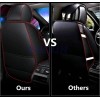 Black Red PU Leather Car Seat Cover Front + Rear