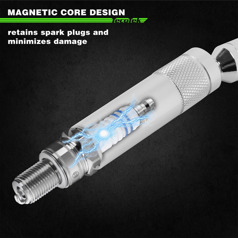 10PCS 3/8" Drive Magnetic Spark Plug Socket Set, Swivel Spark