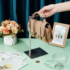 UNICRAFTALE 2 Sets Purse Display Stand Handbag Rack Adjustable Height Handbag Display Holder Stainless Steel Single Handbag Rack Bag Hanger Stand for Bag Jewelry Display