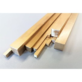 Brass, Solid Square Rod/Bar, 50mm to 600mm Long, CZ121 Stock Metal (3/16" x 3/16" (4.7mm x 4.7mm), 50mm)