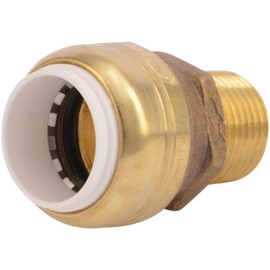 SharkBite 1/2 Inch PVC x 1/2 Inch MNPT Adapter, Push to Connect Brass Plumbing Fitting, PEX Pipe, Copper, CPVC, PE-RT, HDPE, UIP120A