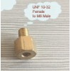 Dynapex Fitting Metric M6 M6X1 M6X1.0 Male to 10-32 UNF Female Brass Adapter