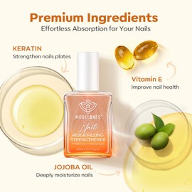 Modelones Nail Hardener Extra Strong 8-in-1, Nail Care Products, Nail Hardener for Brittle Nails, Groove Filler, Nail Repair, Nail Growth Formulas, Nail Strengthener, Nail Hardener, Base Coat 15 ml