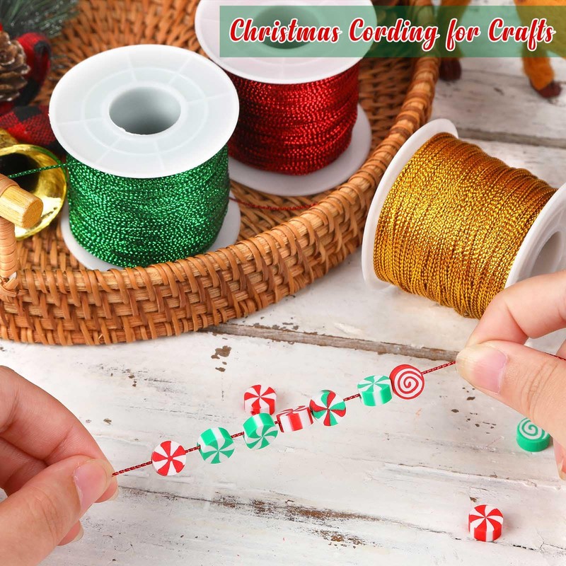 JUNEBRUSHS 218 Yards Christmas Metal String (Gold Silver)
