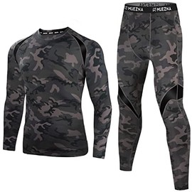 Men's Thermal Top and Bottom Set Underwear Long Johns Base Layer with Soft Fleece Lined… Camouflage
