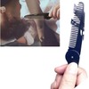Stainless Steel Folding Beard Comb, Anti-static Beard for Men Grooming