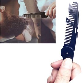Stainless Steel Folding Beard Comb, Anti-static Beard for Men Grooming & Combing Hair Beards Mustaches, Beards and Mustaches Styling Pocket Comb, Men's Beard & Moustache Combs