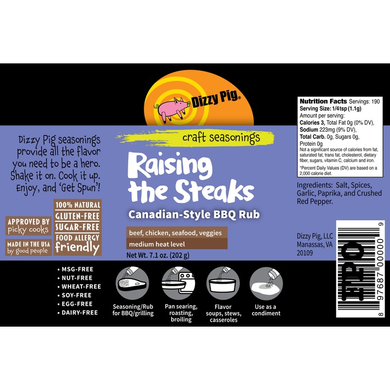 Dizzy Pig Raising the Steaks Montreal-Style Barbecue Seasoning Rub (8oz