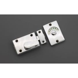 Infinity Decor Polished Chrome Vacant & Engaged Sign Indicator Bolt, Zinc Bathroom WC Privacy Toilet Door Lock