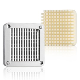 Varku Replacement Chopper Blade 1/4 inch, French Fry Cutter Blades Assembly and Pusher Block, Stainless Steel Vegetable Dicer Slicer Blades for Cutting Potato, Onions, Carrots