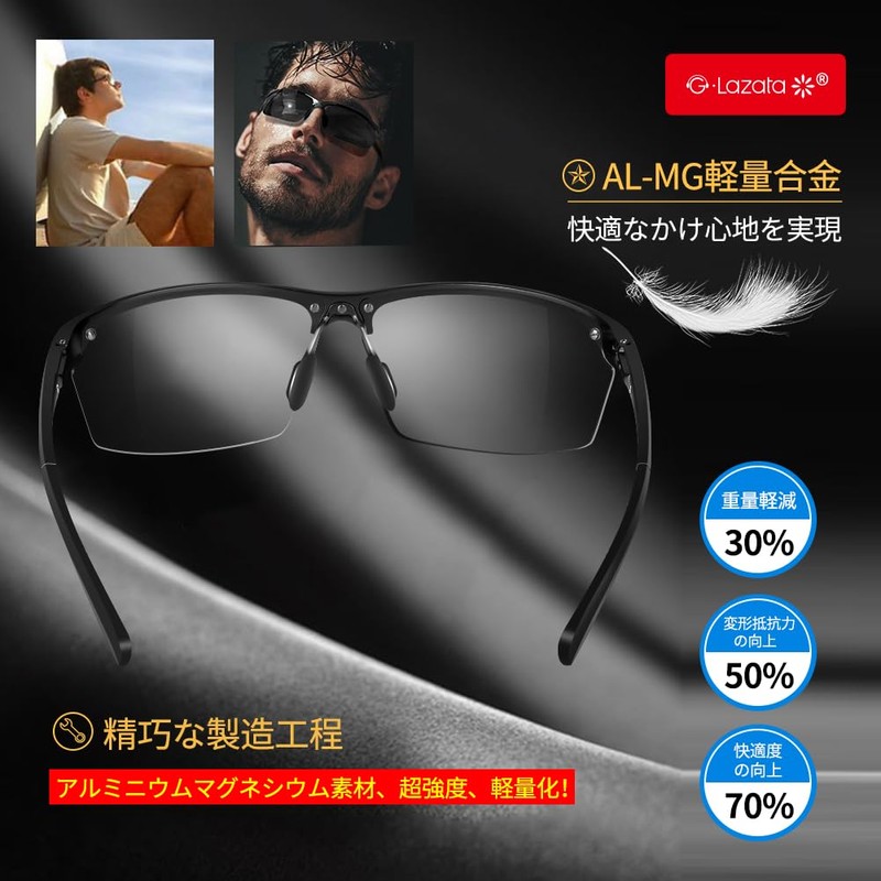 Glazata Polarized Sports Sunglasses, Polarized Glasses, UV 400, UV Protection,